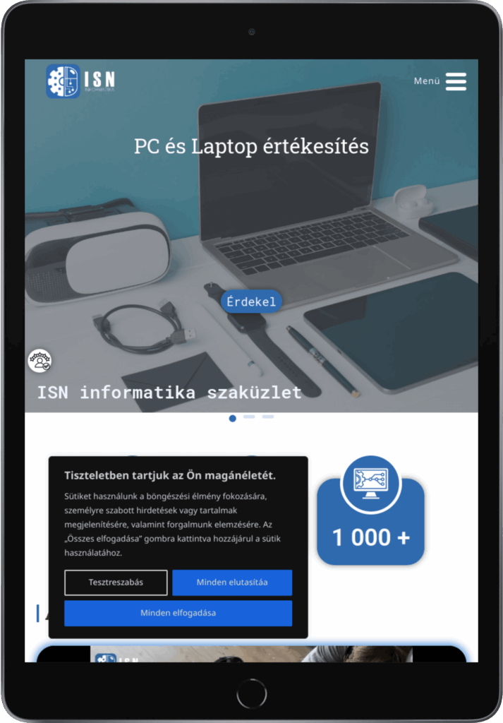 Weboldal készítés és webshop készítés Kaposváron, Győrben weboldal készítés, Budapesten weboldal készítés